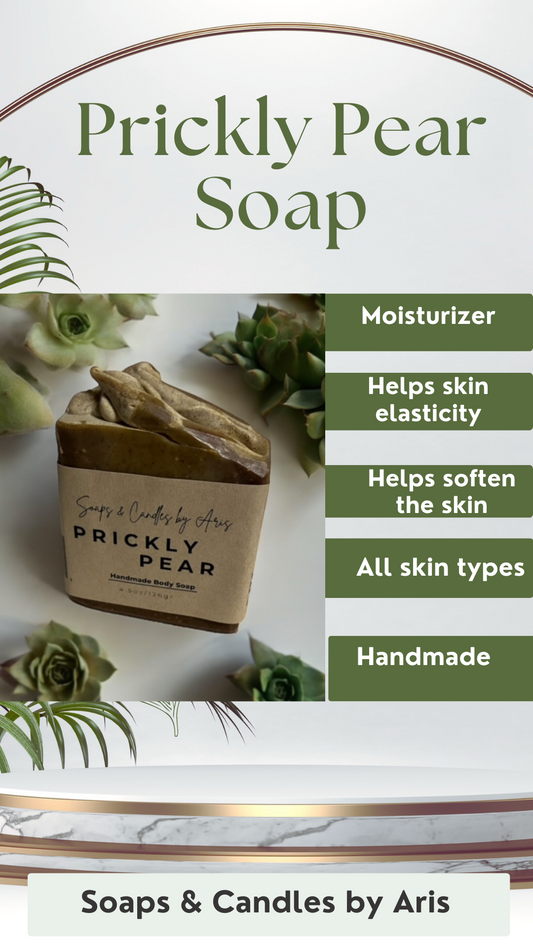 Handmade Soaps, Set of 3; Cucumber, Prickly Pear and Eucalyptus