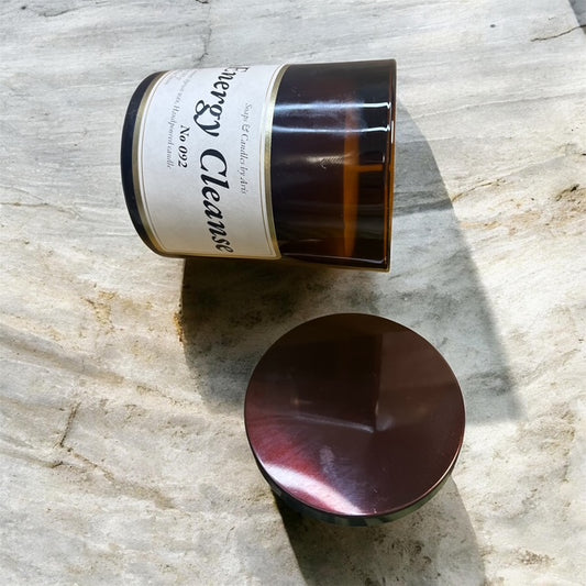 Energy Cleanse Candle – Palo Santo & Sandalwood | 9 oz Soy Coconut Apricot Wax Candle