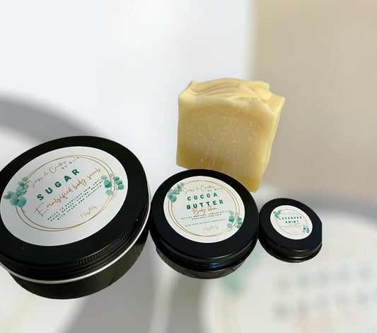 Cocoa Butter and Sugar Handmade Skincare Gift Set